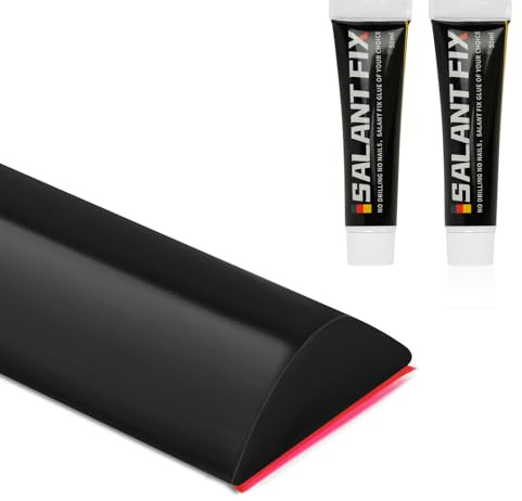 Flintronic Självhäftande silikon duschbarriär, 3M hopfällbar duschtröskel, hopfällbar badrum vattenbarriär, med 2 x 20 g, lim, vattenretentionsremsa för badrum (svart)