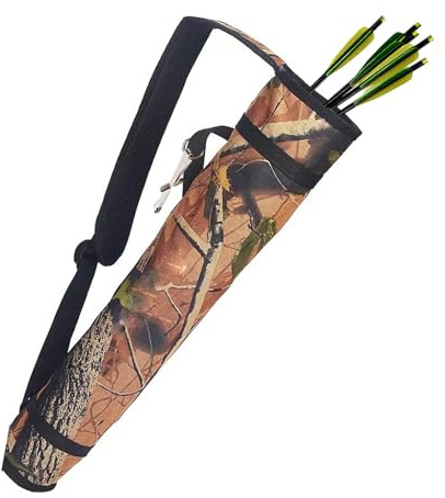 KURUGEILI Carquois de Tir à l’Arc à Dos et à Hanche Réglable, Sac Porte‑Flèches pour Arc à Poulies et Arc Droit, Chasse et Entraînement Camouflage