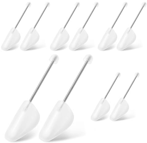 Luxoraiova Set da 5 Paia di Tendiscarpe uomo, Tendiscarpe in Plastica, Regolabile Adulto Scarpa Albero, Forma per Calzature, Forme Scarpe Con Tensione Molla Bobina, Taglia Variabile38-45,Transparente