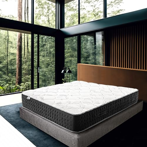 Luxury Literie Materasso 90 x 190 cm, Serenità, 27 cm, molle insacchettate, schiuma ad alta densità, indipendenza dal letto, supporto molto fermo, lato estate/inverno