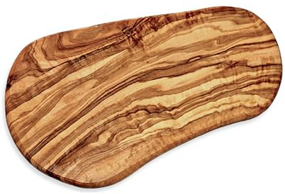 Küchenmaster Olivenholz Schneidebrett im Naturschnitt, Frühstücksbrettchen Brettchen Käsebrett Holzbrett (28 cm)