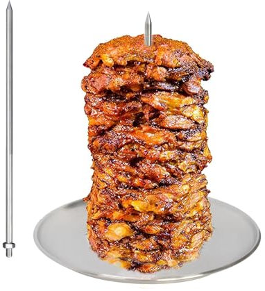 Pincho Vertical Barbacoa, Soporte Al Pastor - Pincho Vertical Desmontable Acero Inoxidable Parrilla,Brochetas BBQ Brasileñas, Brochetas BBQ Para Tacos Al Pastor, Shawarma, Kebabs, Gyros
