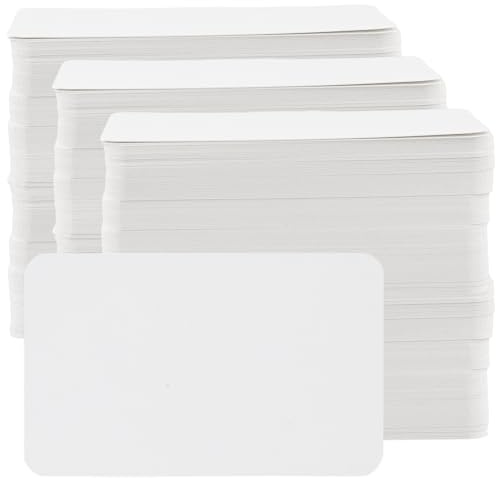 SYUTBOU 1 000 stycken 8,9 x 5,2 cm vita tomma visitkort, 250 g tomma indexkort, kraftpapperskort för företagskort, vykort och gör-det-själv