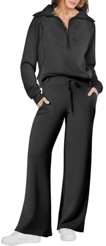 SCBFDI Chandals de Moda, Conjunto Chandal Mujer Pantalon Leopardo Traje Papa Noel Adulto Falda y Top Vestir Tallas Grandes Ropa de Deporte Conjuntos Negro M