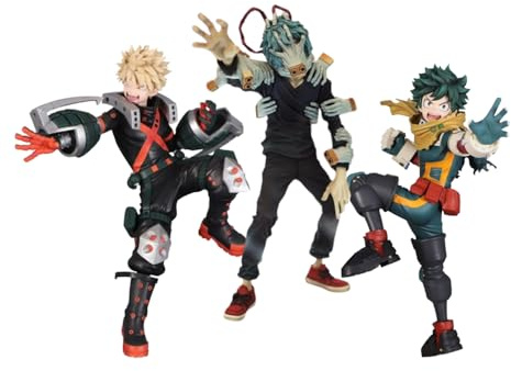Jilijia 3PCS Figure di MHA Shigaraki Tomura/Bakugou Katsuki/Midoriya Izuku, Action Figure Anime, Modello Cartone Animato, Statuetta da Scrivania, Ornamenti da Collezione, Regali