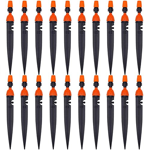 Hydrogarden 40pcs Einstellbare Tropfstrahler Wasserbewässerungstropfer 360-Grad-Wasserdurchfluss-Tropfbewässerungssystem für Gemüsegarten, Garten, Gewächshaus