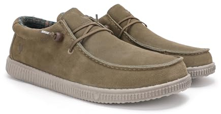 WALK IN PITAS | WALLABI WP150 | Scarpa da Vela da Uomo | Mocassini Invernali | Scarpe Eleganti | Nautiche Invernali | Sneakers Casual | Calzatura Senza Lacci | Calzature Walkinpitas | Kaki | 43