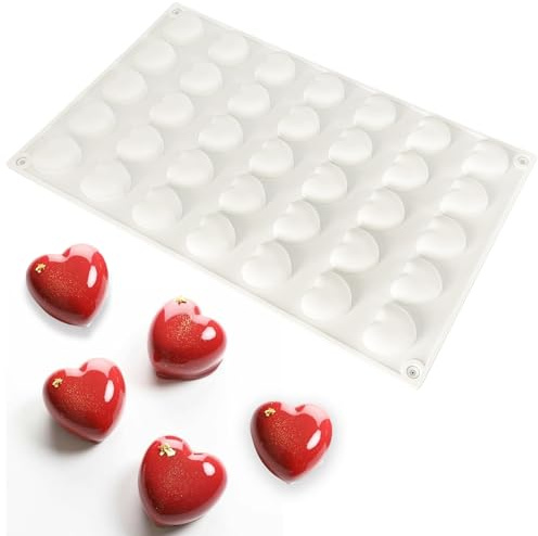 duoyif Moules à Chocolat En Silicone En Forme De Cœur à 35 Cavités, Mini Moules à Bonbons à Gummy, Petite Moule à Chocolat En Forme De Cœur Pour Bricolage Chocolat Bonbons Biscuits Décor Gâteaux