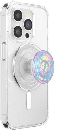 PopSockets runt telefongrepp kompatibelt med MagSafe, adapterring ingår, telefonhållare, trådlös laddning kompatibel – marmor virvel