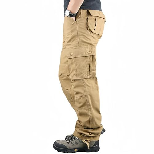 Digralne Pantalon Cargo Homme Militaire De Travail en Coton - Pantalon Extérieur Avec De Nombreuses Poches - Style Ranger