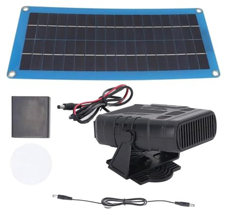 Kit riscaldatore per serra a pannello solare,Riscaldatore a pannello solare - Caricabatterie per pannello solare per auto da 30 W con riscaldatore,Antiappannante per parabrezza, kit di energia solare