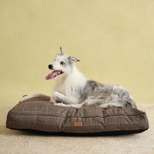 Rosewood x Joules Henson Check Mattress for Dogs, Large Dog Bed, Thickly Padded, Non-Slip Base, Washable, Luxury Pet Bed for Large Dogs