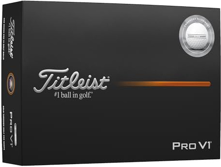 Titleist Pro V1 Golf Ball, Pack of 12, White, Enhanced Alignment