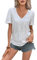 MINTLIMIT Damen Pailletten Oberteil Kurzarm Glitzer Shirt V-Ausschnitt Bluse Party Cocktail Oberteile