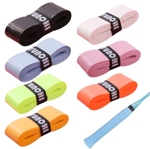 SIRLOMU Cintas de Agarre de Raqueta, 7 piezas Overgrips Padel Antideslizante y de Secado Rápido, Overgrip para Raqueta de Tenis y Bádminton