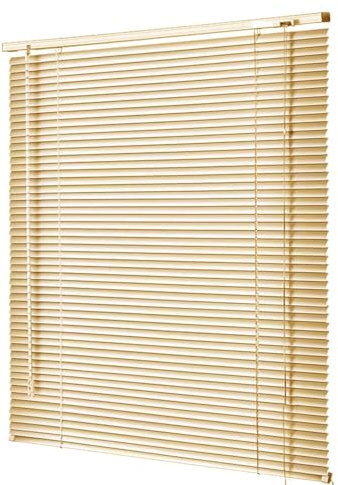 Aluminum Mini Blinds 2.5cm Metal Slat Darkening Venetian Blind Horizontal Window Shades For Office Home Windows Custom Size Blinds(Light yellow)