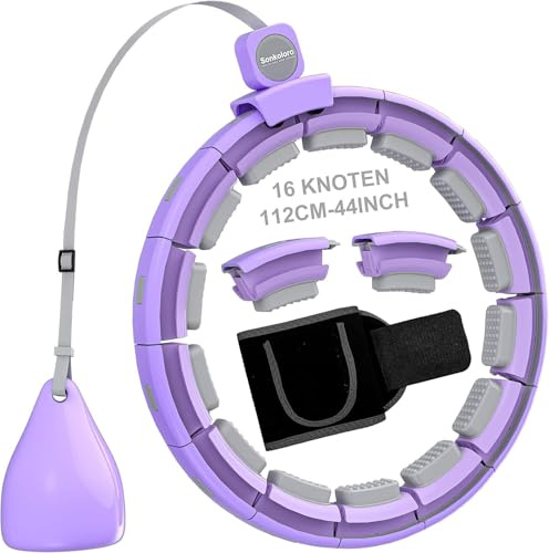 Smart Fitness Hoop for Adults and Beginners, Quiet Hullahub for Weight Loss, Hoola Hoop with Weight Ball and Nubs, Fitness Hoop That Does Not Fall Down 007C