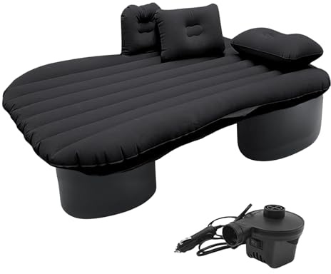 MAGIC SELECT Matelas Gonflable pour Voiture. Matelas pneumatique. Lit Pliant Portable pour siège arrière avec Pompe à air + 2 oreillers. Canapé Gonflable avec gonfleur pour Les Voyages et Le Camping.