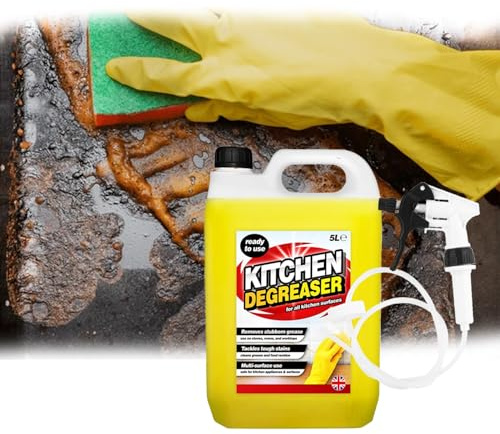 5 Litre Strong Heavy Duty Kitchen Degreaser Removes Stubborn Grease | With Long Hose Trigger