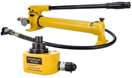 50T hydraulisk handpump med låg profil, CP-700 manuell hydraulisk handpump, lågprofiluttag, 2,7 tums slagindustriell mikrohydraulisk cylinder (30T-uttag + CP-700 handpump)