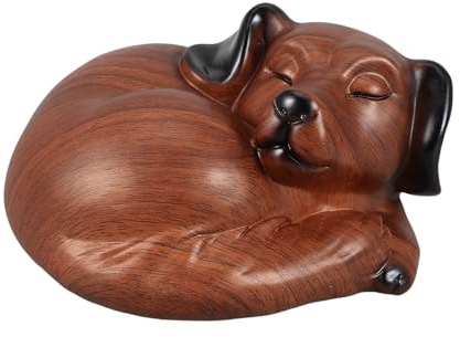 JUMPLAWN Urne funéraire pour Chien endormi - Souvenir commémoratif en résine pour Animaux de Compagnie - Boîte de Rangement pour Les Cendres de Votre Chien adoré et élément de décoration