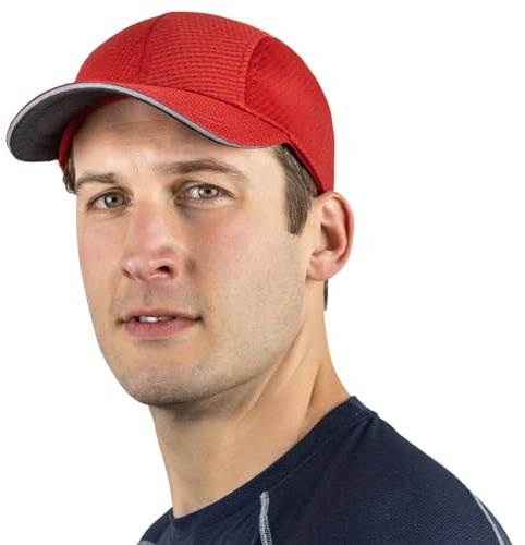 TrailHeads Men's Moisture Wicking Race Day Running Hat, One Size | Lightweight , Dark Underbill to Reduce Glare, Adjustable Fit, Breathable Polyester Mesh, Designed for Aerobic Activities