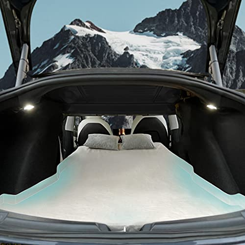 TESCAMP - Materasso da campeggio Tesla in memory foam CertiPUR, custodia e lenzuolo in dotazione, per Tesla Model 3, portatile, pieghevole, salvaspazio, doppia dimensione
