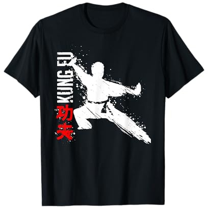 Kung Fu Luchador de artes marciales caligrafía china Camiseta