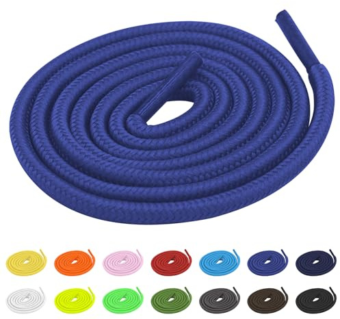 TBOC Runde Schnürsenkel Elektrisch Blau 120 cm 5 mm – Robuste Schuhbänder für Sneaker, Wanderschuhe & Arbeitsschuhe – Strapazierfähige Ersatz Schnürsenkel für Damen Herren Kinder – 1 Paar