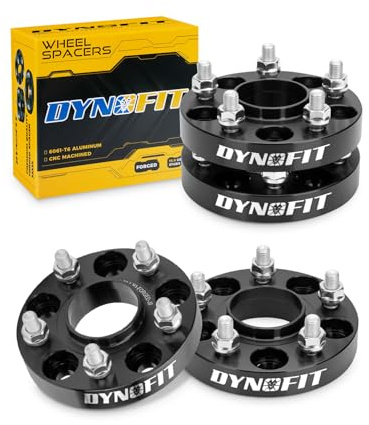 dynofit 5x4.5 Hubcentric Wheel Spacers 1 for Hon-da Accord Civic Acura CR-V HR-V Element Crosstour | Set of 4pcs 25mm Wheel Adapter for TL TLX CSX ILX TSX CL 64.1mm Bore M12x1.5 Studs