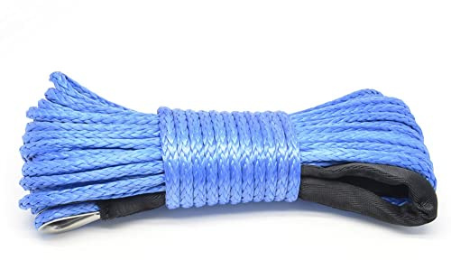Corda Sintetica per Verricello 6.5 Mm X 15 M, Asudaro Cavo per Verricello Elettrico Da 8300 Libbre Corda Da Traino in Nylon Resistente 12 Fili Corda Sintetica con Gancio per Camion Suv Utv Moto