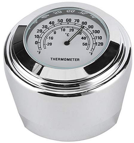 Cykelstyrstermometer, 1in 7/8 tum styremonteringstermometer, 50 ℃ temperaturbeständig mäturtavla för motorcykel (vit)