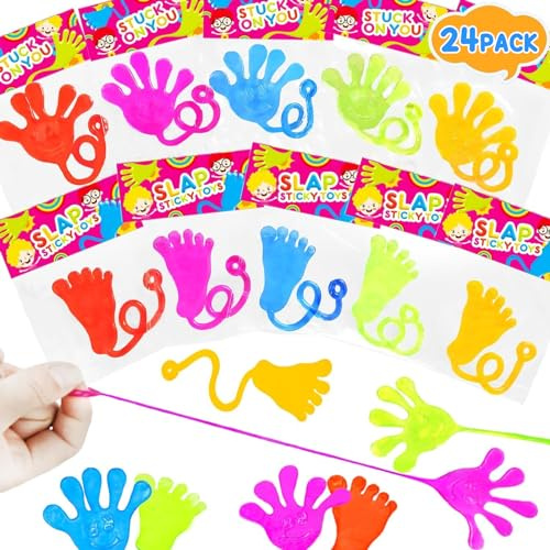 Niumowang 24 Stück Klatschhand Kinder, Bunte Klatschhände, Klebehand Glibberhand, klatschen Spielzeug, für Partygeschenke, Füllung von Geschenktaschen