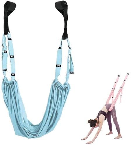EHOTER Yogagurt Hängematte Aerial Yoga Seil Training Schaukel Set Yoga Stretching Band Dehnungsband Übungsband für Yoga Ballett Pilates Gymnastik Flexibilität Faszien Training Damen Geschenk (Blau)
