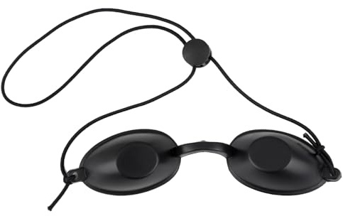 nllkii Gafas de Protección para Bronceado IPL, Gafas de Seguridad Ajustables con Protección UV, Diseño Ergonómico, Bande Élastique Réglable, Uso Versátil para Tratamientos de Belleza e IPL (Negro)