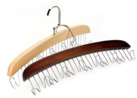 MAGICLULU Portacravatte Facile da Pulire per Sciarpe e Cinture in Legno Naturale con 12 Ganci Multifunzione per Armadio e Guardaroba