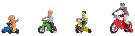 NOCH H0 Personaggi Modelli Bambini sulle biciclette per bambini Personaggi in plastica H0 Scala per scene realistiche in miniatura