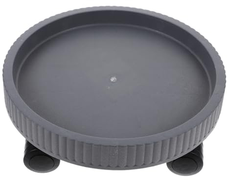 HEMOTON Plateau pour Pot De Fleurs à Roue Universelle Charrette Support De Pot De Plante Extérieur Plateaux Stand en Roues Plantes Chariot De Jardin Usine Gris Plastique