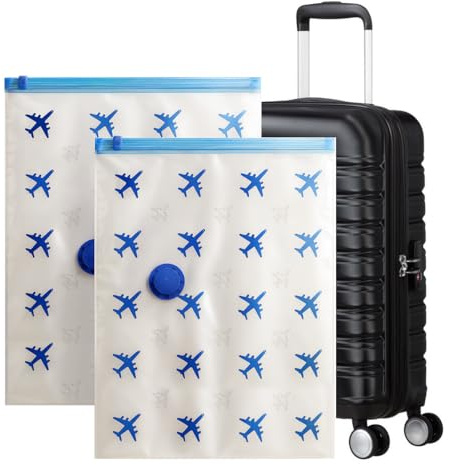 Lavatelli - Set de 6 Bolsas de Vacío 40x60 cm - Ahorro de Espacio Óptimo para Viajes y Hogar - Compatibles con Equipaje de Mano (55x40x20) - Válvula Universal - Ideal para Ropa y Cambio de Temporada