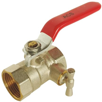 SOMATHERM FOR YOU, Vanne à sphère Double Femelle 3/4 à purge, PN 16, en laiton CW617N, étanchéité par double joints toriques, idéale pour eau chaude/froide, chauffage, arrosage