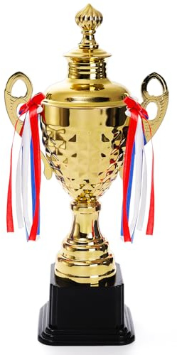 Fasmov Large Trophy Cup, Gold Trophy Award Cup for Sports, Tournaments, Competitions, 1st Place Award, Ceremony Celebration Party Gift, 14.5 inches
