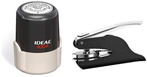 Corporate Seal Embosser and Self Inking Stamp | Combo (Black, 2-Items)