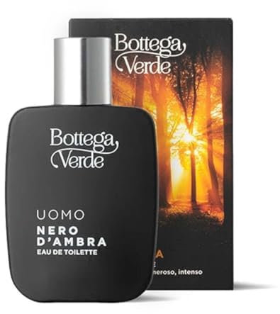Bottega Verde - Nero d'Ambra, Eau de Toilette, 50 ml, Profumo Uomo, Fragranza Fresca, Calda e Ambrata