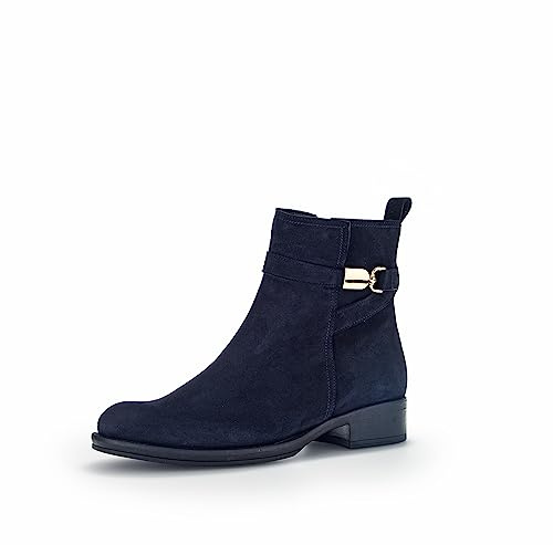 Gabor Mujer Botines, señora Botas estilo biker,plantilla desmontable,medias botas de motorista,planas,botas,Azul (atlantik) / 16,37.5 EU / 4.5 UK