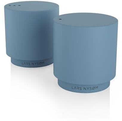 LARS NYSØM Salz und Pfefferstreuer-Set | Edelstahl Salzstreuer, Minimalistisches Design Gewürzstreuer, leicht nachfüllbar (Stone Blue)