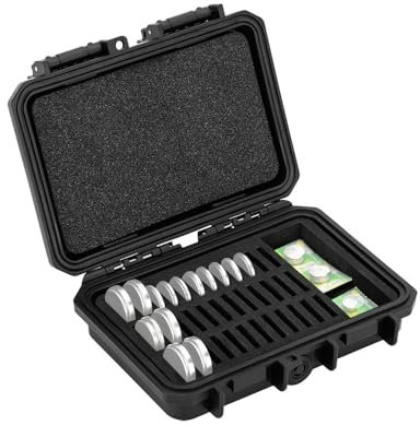 KIWIFOTOS Premium Wasserabweisende Knopfzellen Batterie Organizer Hülle, 36 Steckplätze, Batterie Aufbewahrungsbox für CR2016 CR2025 CR2032 CR2320 CR2325 CR2330 CR2335 CR2354 CR2412 CR2430 CR2450