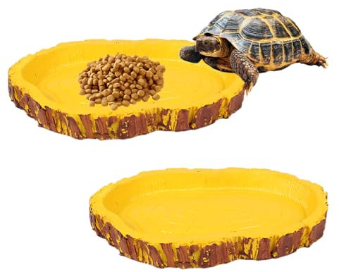 Reccisokz 2 pièces Bol D'Alimentation Pour Reptiles,Abreuvoir tortue terrestre, Bol à Boire Pour Maison De Tortue, Bol D'Eau Pour Reptiles Pour Tortues, LéZards,Hamsters,accessoire tortue terrestre
