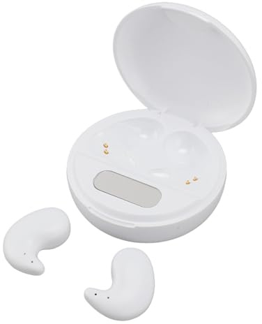 Jectse Mini Auriculares Inalámbricos, Auriculares 5.3, Auriculares Intrauditivos con Cancelación de Ruido, Auriculares Ligeros para Dormir con Estuche de Carga, para Personas Que (White)