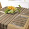 ABAKUHAUS orientalisch Tischläufer & 4 Stück Tischsets, Geometrische afrikanische Kultur beeinflusst Rhomben und Fischgrätenmuster, Tischdeko-Set, 180 x 40 cm, Hellbraun Beige Braun