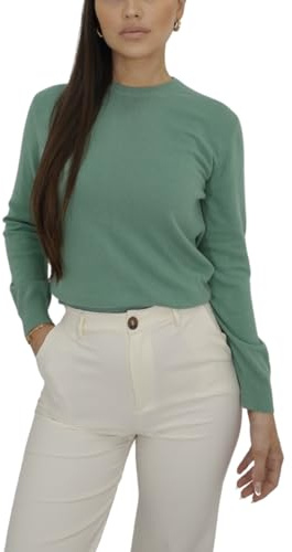 Win's Maglione girocollo in lana e cashmere per donna, prodotto in Italia, L